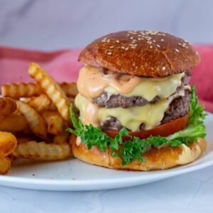 Double Burger (Chicken or Beef) Cheese of your choice