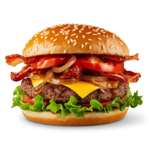 the beef bacon hamburgers – single