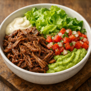 the shredded beef