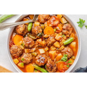 vegetable soup with meatballs